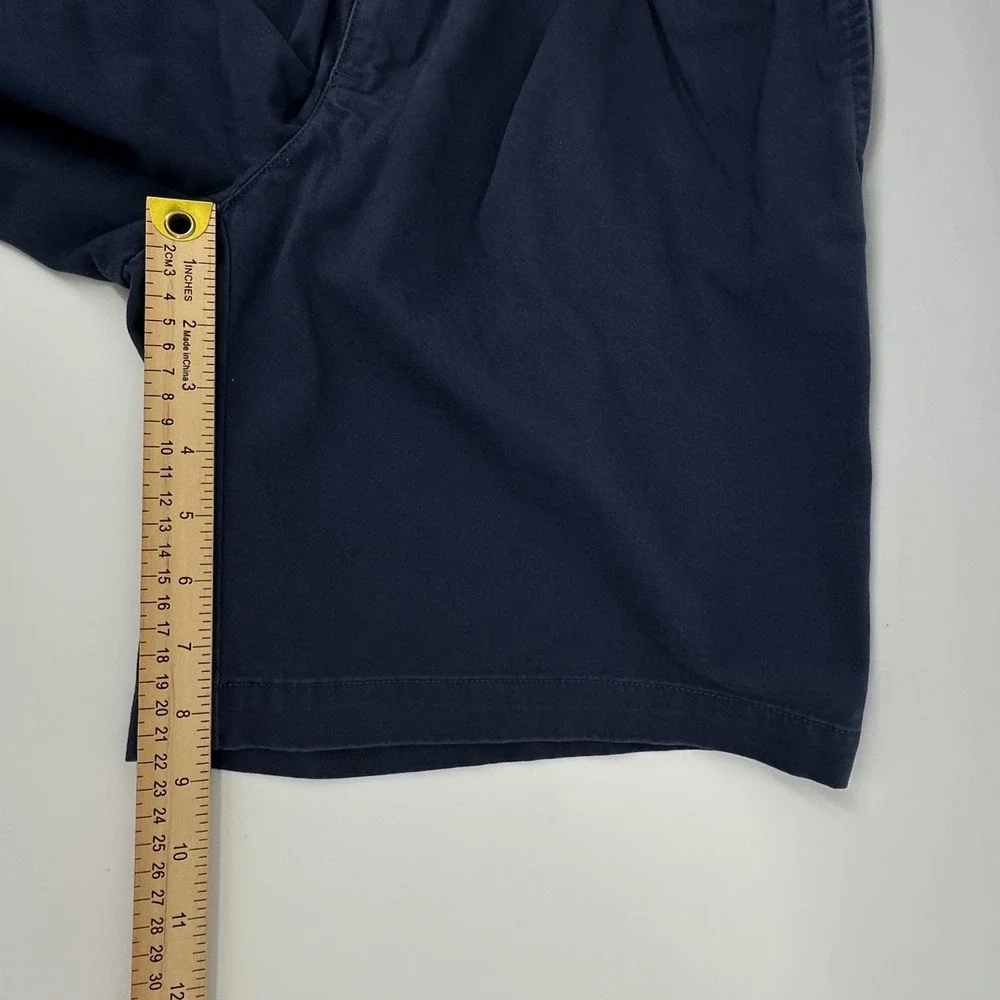 VTG Polo Ralph Lauren Mens Tyler Fit Pleated Chino Shorts Blue Cotton Size 33
